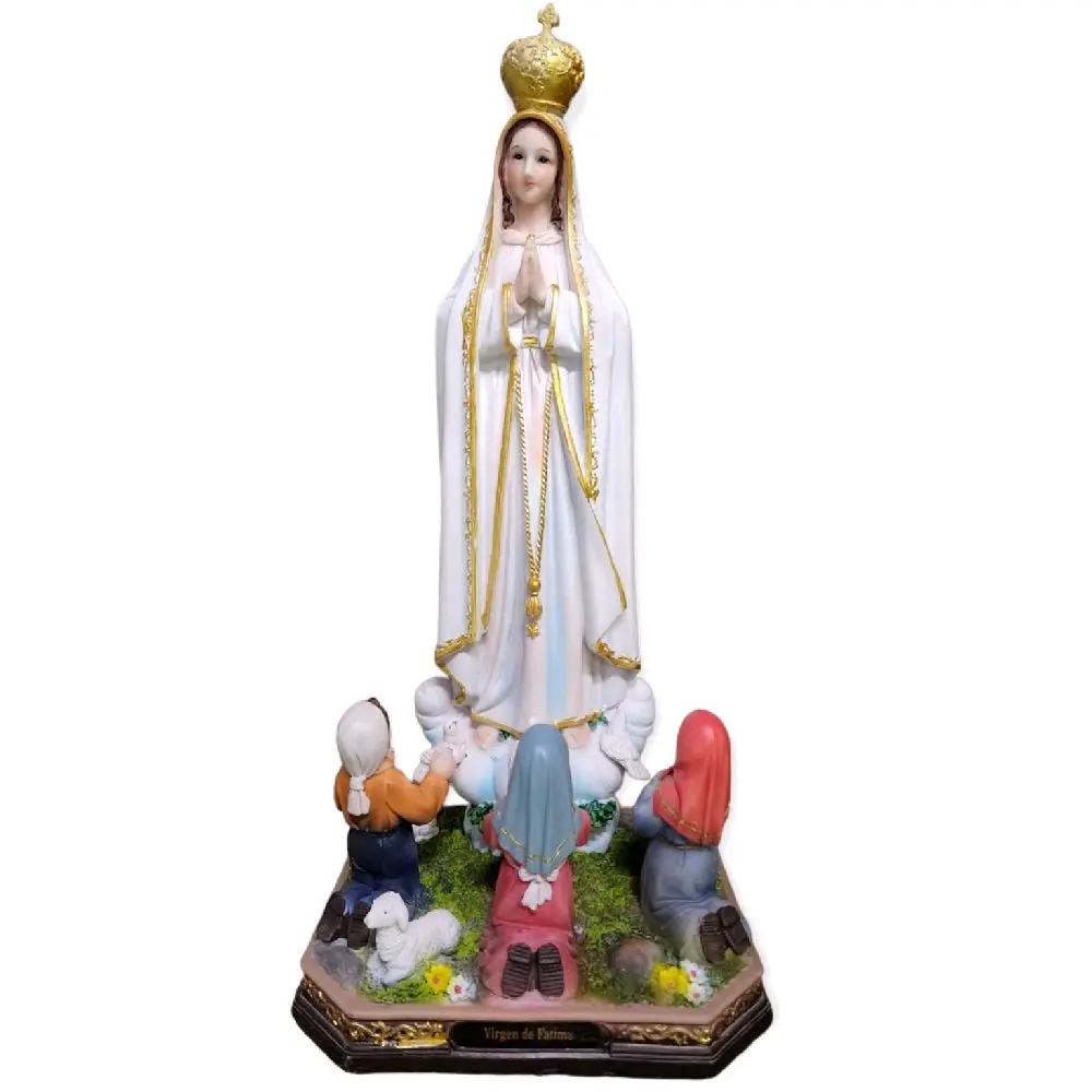 Virgen De Fatima 16" Inches Tall Con Ninos Statue Lady of Fatima Estatua Brand new Virgin Mary Religious Decor