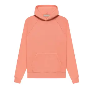 Hoodie Coral  192SU222052F - Soft Coral Color Hoodie with Classic Fit and Comfortable Design Menswear