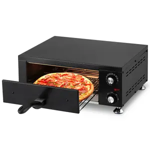 Professional Electric Pizza Oven – 12-Inch Countertop Pizza Maker, 1100W Single Deck, Stainless Steel, Removable Crumb Tray, Timer, Commercial-Grade, Ideal for Home Kitchens, Restaurants, and Food Trucks