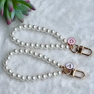 Pearl Wristlet Keychain-- Phone Bag Backpack Charm Accessory