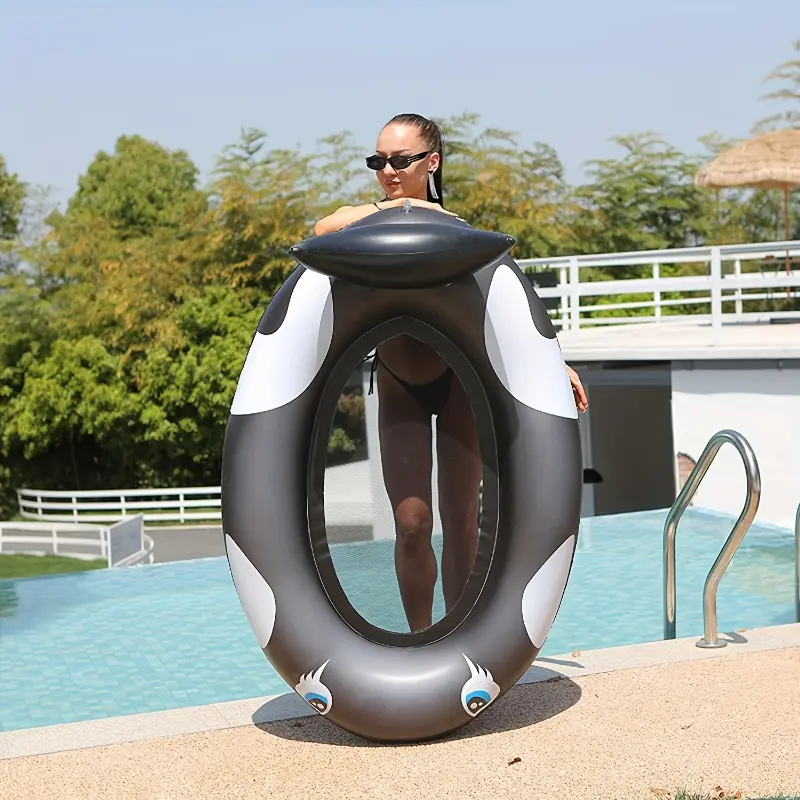 Inflatable Whale Float, Large Pool Floats Ride on Pool Party Lounge, Inflatable Interesting Swimming Pool Float Summer Water Fun