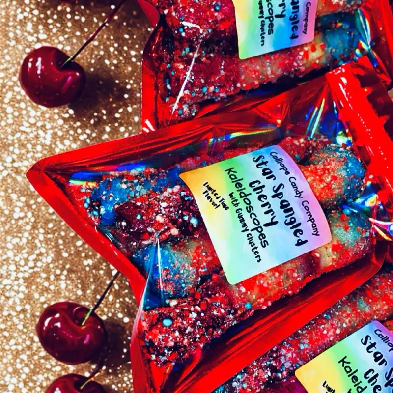 Star Spangled Cherry Kaleidoscopes with Gummy Clusters