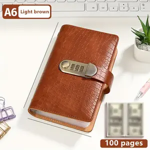A6 Savings Notebook, Savings Tracker Organizer, Cash Storage Album, Financial Management Book with Lock, Suitable for Storing Coins and Important Information, 50 Paper Pages, Savings Challenge Planner