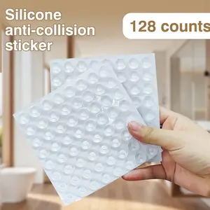 128 Counts Noiseless Cabinet Bumpers Clear Adhesive Silicone Dots for Doors and Drawers