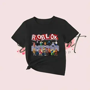 Roblox Characters Graphic Youth and Adults T-Shirt – Black Short Sleeve Tee, Perfect for Gamers and Casual Wear