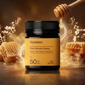 Manukora Raw Manuka Honey MGO 50+, New Zealand Honey, Superfood, 2000+ Natural Compounds, Non-GMO, 3rd-Party Tested, Glyphosate Residue Free, Traceable Hive-to-Hand, Immune and Daily Wellness Support, 250g