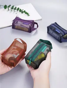 1pc Small Carry-On Bag, Makeup Bag, Digital Bag, Mesh Outer Layer Can Hultiple Carr-On Small Items Multicolor Power Bank Travel Travel Bag Portable Charger Charger Case School College Back To School Headphone Case