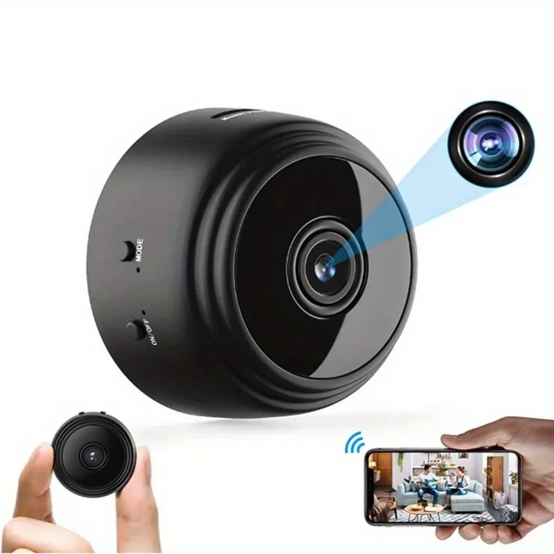 OURLIFE Wireless Mini Camera, USB Rechargeable Smart Home Security Camera, Wireless Indoor Camera with Remote View, Android APP Control Security Camera for Home, Office, App Controlled Camera, Wireless Surveillance Camera, Wifi Cam, Wireless Cameras