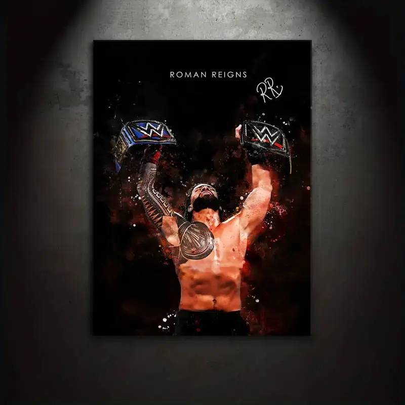 1 piece/set canvas painting print poster, classic realistic style art, Modern design, Roman Reigns, a perfect gift for wrestling enthusiasts, ideal gift for bedroom, living room, home decor