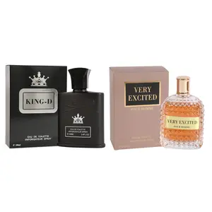 Men's Cologne Bundle - King-D Black 100ml/3.4fl.oz. and Very Excited 110ml/3.8fl.oz. Spray Cologne Eau de Toilette for Men