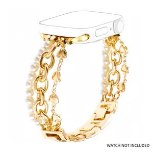 Fashion Pearl Beaded Bracelet Watch Band, Elegant Wristband for iWatch Series SE 9 8 7 6 5 4 3 Ultra, Smart Watch Accessories, Wearable, Decoration, Teenage Girl Gifts, Smartwatch Strap