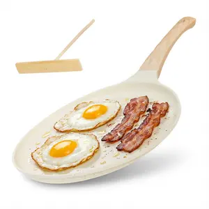 【AREL】Non-Stick Ceramic Frying Pan, Egg Pan | Flat-Bottomed Pan, Omelet Pan, Stone-Coated Chef's Pan, Free Of Intentionally Added PFAS/PTFE, Non-Toxic, Suitable For Induction Cooktops, With Heat-Resistant Handle.