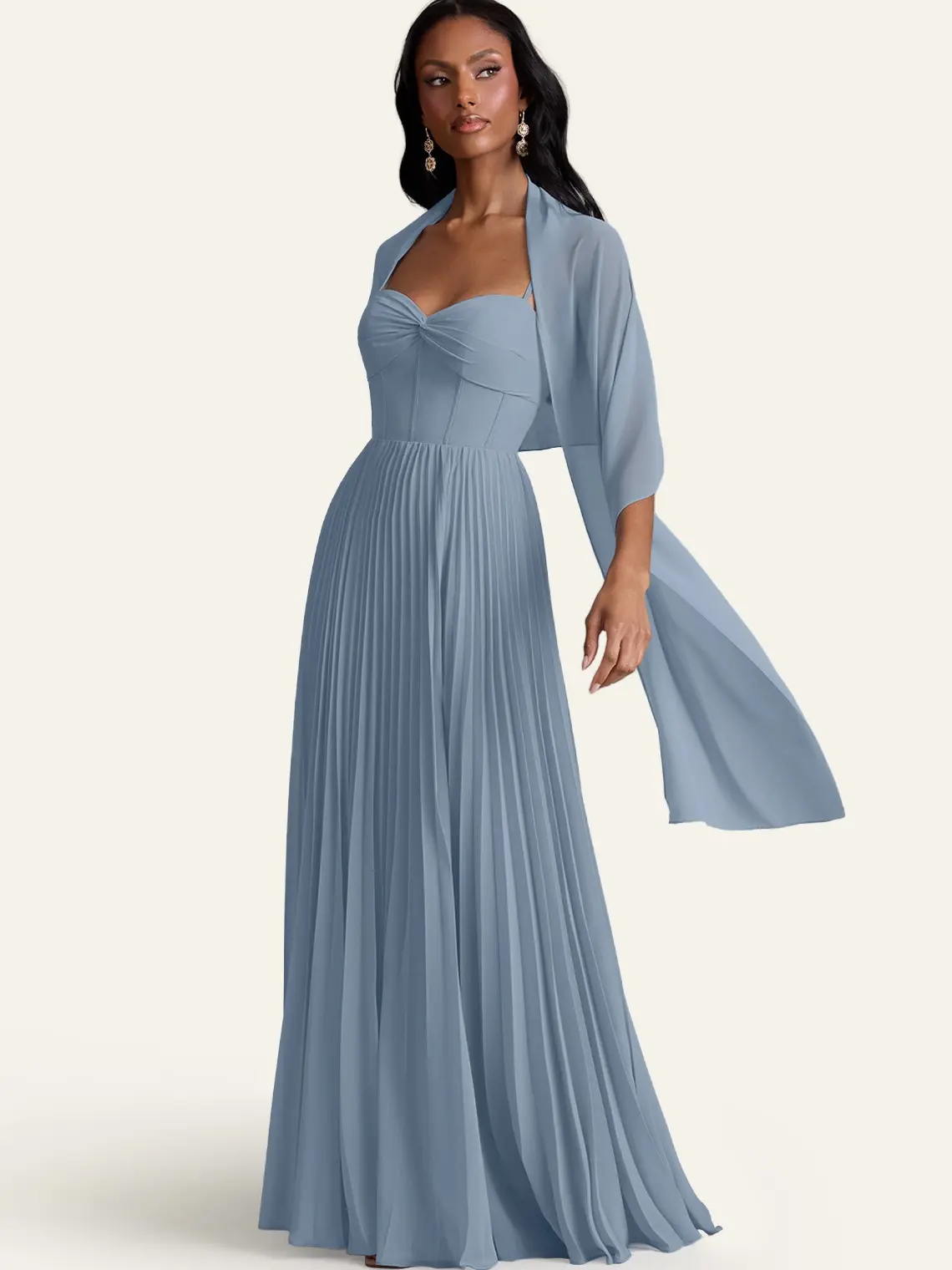 Azazie Ireland Draped Sheer Lightweight Elegant Wedding Bridesmaid Evening Chiffon Shawl