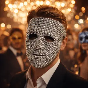 Dancer Party Masks for Men and Women: DIY Rhinestone-Embellished Luxury Masks for Festivals, Parties, and Masquerade Events