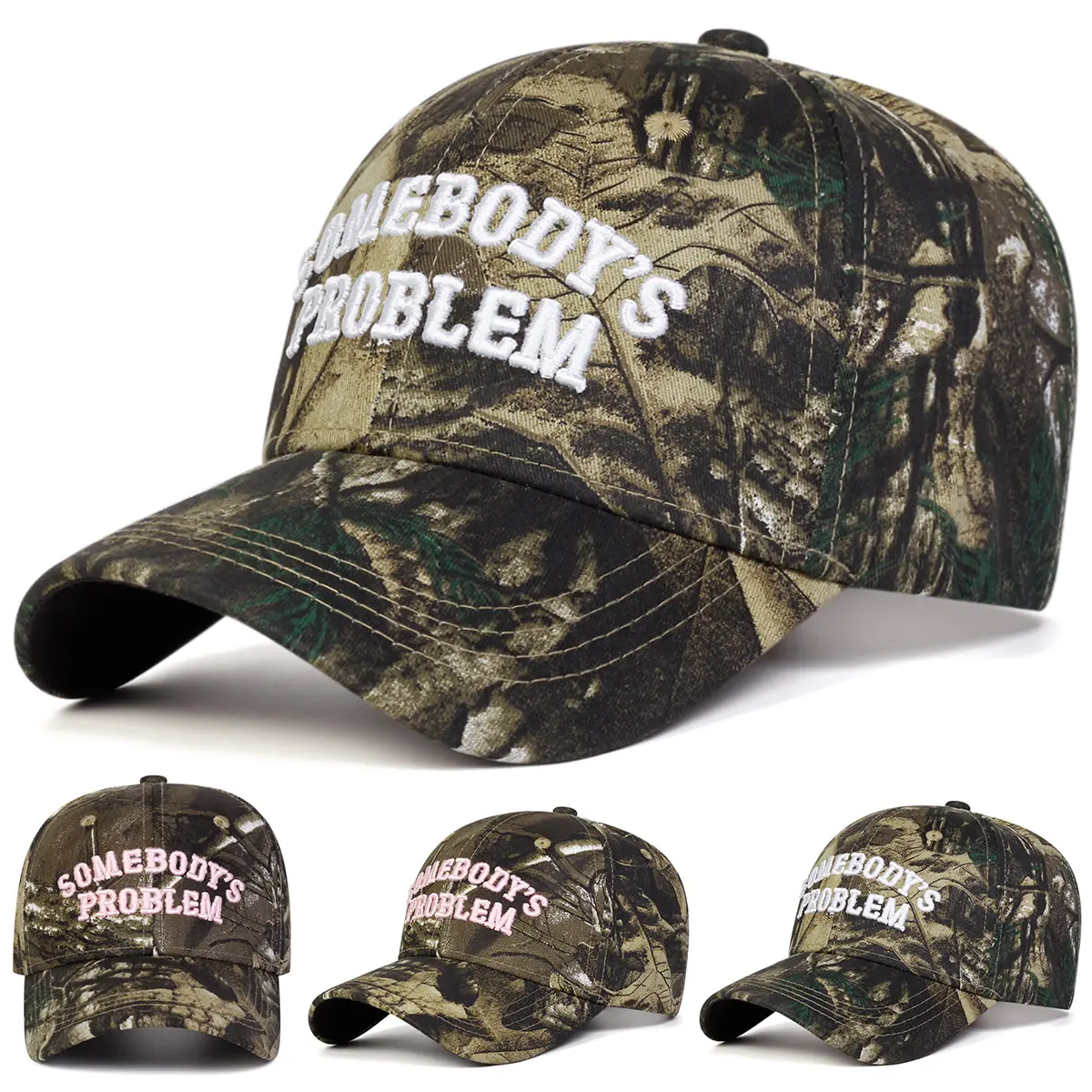 Unisex Letter-Embroidered Camo Baseball Cap - 56-60 cm Adjustable, Anti-UV, Lightweight Camouflage Pattern Hat for Spring-Autumn Outdoor Travel, Casual Sports Cap, Camo Hats