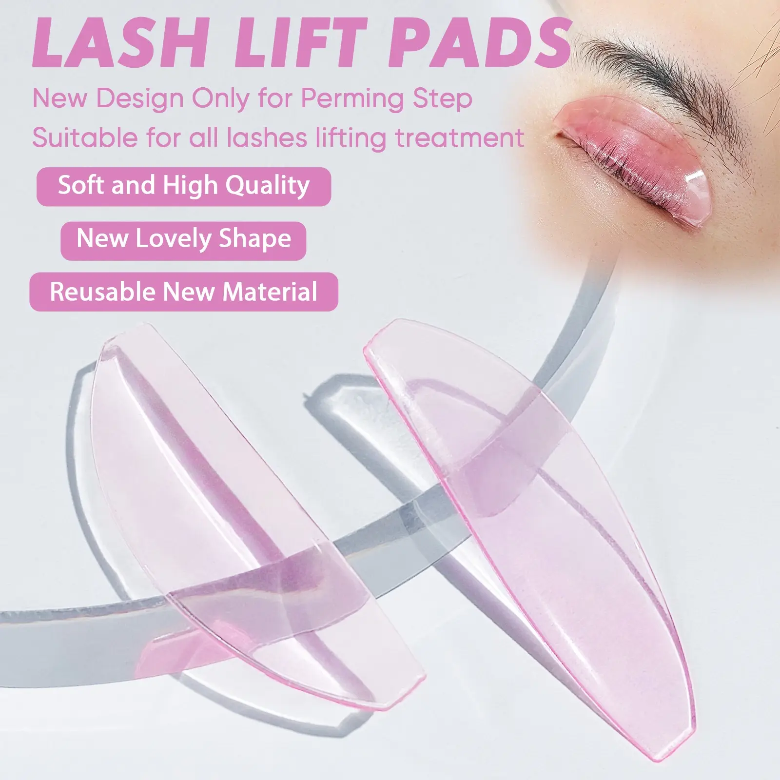 Soft Eyelash Lift Pad, High Quality Self-Adhesive Reusable Eye Mask, Ultra-Thin Lash Lift Pad, Perfect for Dyeing or Extending Lashes, Comes with Box, DIY Eyelash Extensions, Eyelash Enhancing Tool, Cosmetic Tools, Makeup Tool