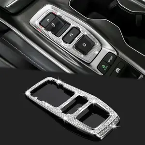Bling Gear Shift knob Trim Compatible with Honda Accord Sport Touring Sedan Inspire Hybrids 2018-2022 Diamond Rhinestones Interior Decoration Sparkly Silver Crystal for Women Accessories