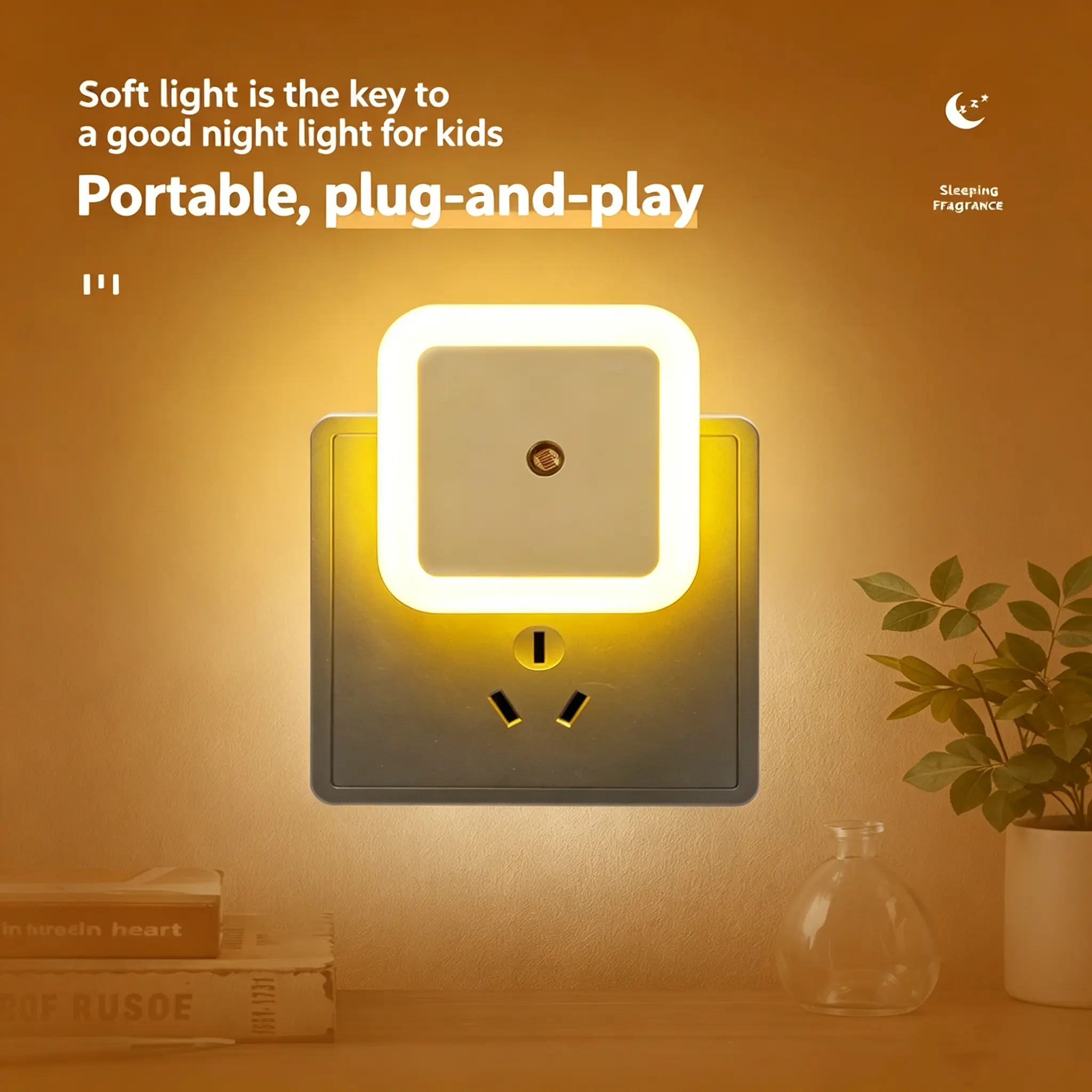 6 Pack Night Light, Warm White LED Night Lights Plug into Wall with Dusk to Dawn sensors, Plug in Night Lights for Kids Room, Bedroom, Bathroom, Baby Nursery, Stair Lights, Hallway Light