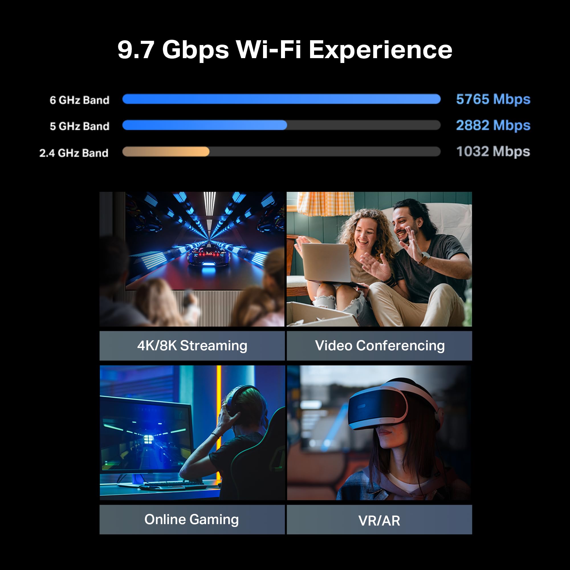 TP-Link Archer BE600Tri-Band Wi-Fi 7 Router BE9700  with 9.7 Gbps Speed & MLO Technology for High-Performance Users