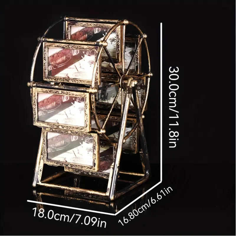 Rotating Ferris Wheel Photo Frame Picture Frame Desktop Wall Decor Home Decoration Home Decor Accessory Creative 360 Degree Rotation For Living Room Bedroom Office Valentine'S Day Birthday Christmas Gift