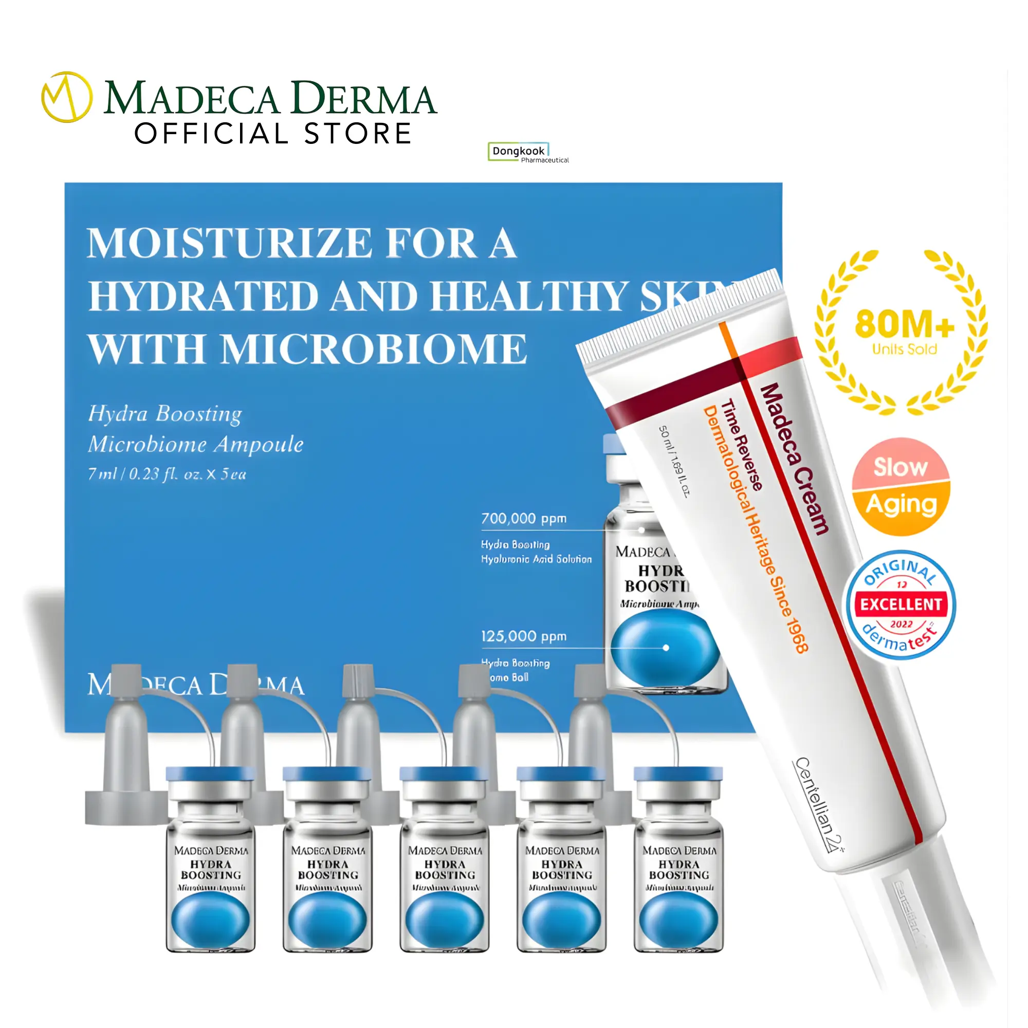 Deep Hydration & Time Reverse Set | Hydra Ampoule + Madeca Cream (Time Reverse)