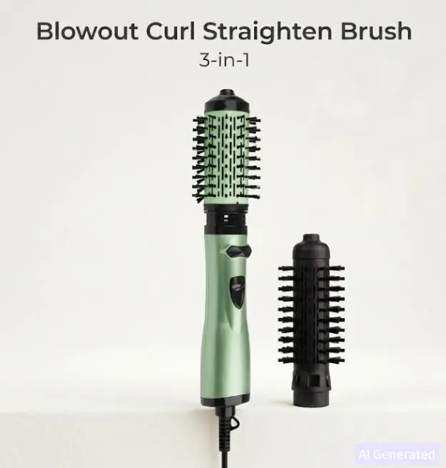 Auto-Rotating Hot Air Brush, Negative Ion Volumizing Styler with 2 Barrels (38mm & 50mm) and Cool Setting, Heat-Resistant Tourmaline Ceramic Barrel, Heat-Resistant Barrel