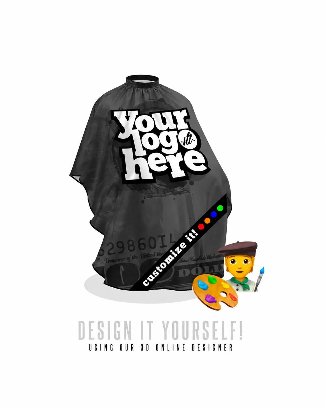 CUSTOM $100 Bill PRO Cape - Personalized Waterproof Salon Apron for Haircut