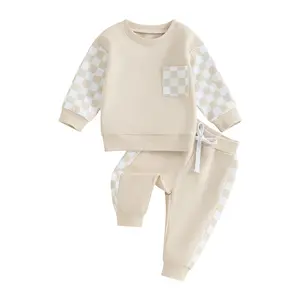 Toddler Baby Boy Fall Outfit Crewneck Long Sleeve Sweatshirt Tops Elastic Pants Jogger Cute Newborn Winter Clolthes Set