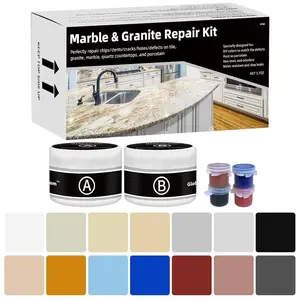 Marble and Granite Repair kit Porcelain Marble Stone and Quartz Countertops Repair kit for Chips  Cracks Holes Scratchs, Fix Chipped Edges Corners, Reattaches or rebuilds Missing Pieces