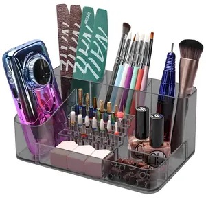 FLYBOK Nail Drill Machine & Nail Drill Holder, 28 Holes Acrylic Drill Bit Holder for Nails, Professional Nail Organizer and Storage Box Case (Not Including Nail Drill Machine & Bit)