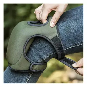 A pair or single elastic gardening knee pads, non-slip and adjustable, with thick, soft padding, suitable for outdoor activities such as weeding.