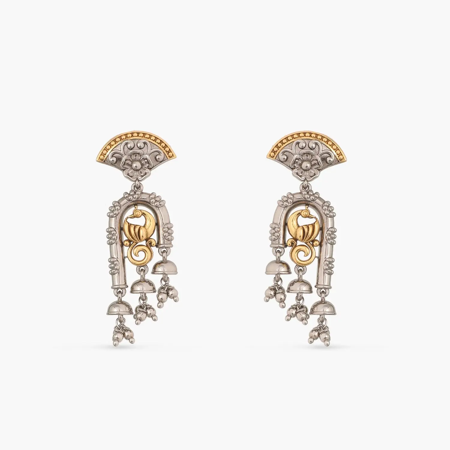 Glow Oxidized Silver Jhumki Earrings