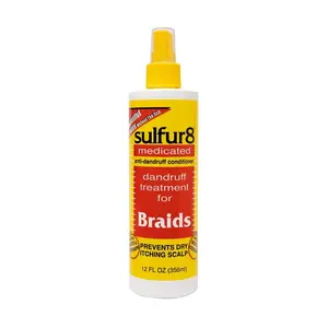 Sulfur 8 Medicated Dandruff Treatment Shampoo & Daily Haircare Conditioner - For Braids, Dry & Flaky Scalp Care - 12 oz