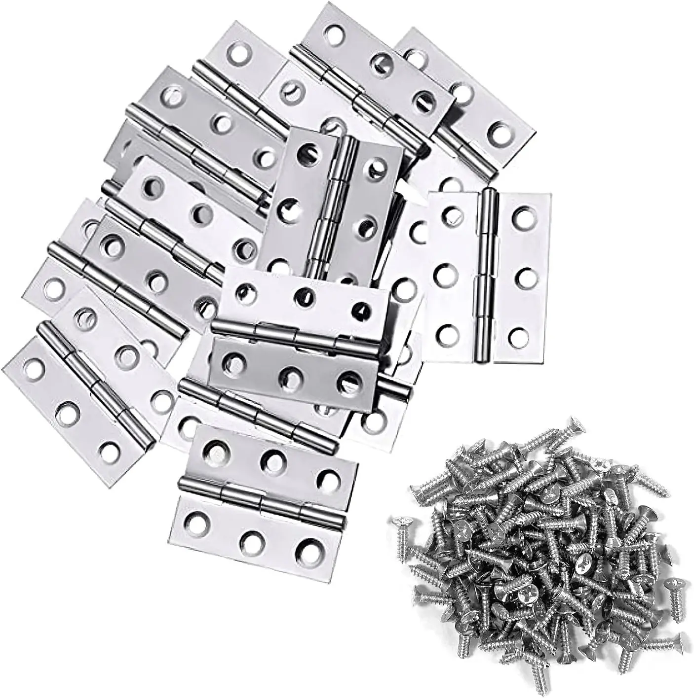 2 Inch Stainless Steel Hinges for Wood Box Crafts, 20 Pack