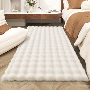 LUMI Soft Fluffy Bedside Rug Modern Plush Carpet for Bedside Bay Window Non-Slip Floor Mat Cozy Touch Safety Stability Home Living Room Bedroom Dorm Hotel Shaggy Indoor Washable