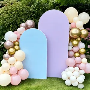 2-Piece Set, 31.5*72inch and 47.6*86.6inch, lilac and light blue wedding arch covers, stretchable dome arch backdrops suitable for coming-of-age ceremonies, graduations, weddings, birthday parties, anniversaries, and banquet decorations.