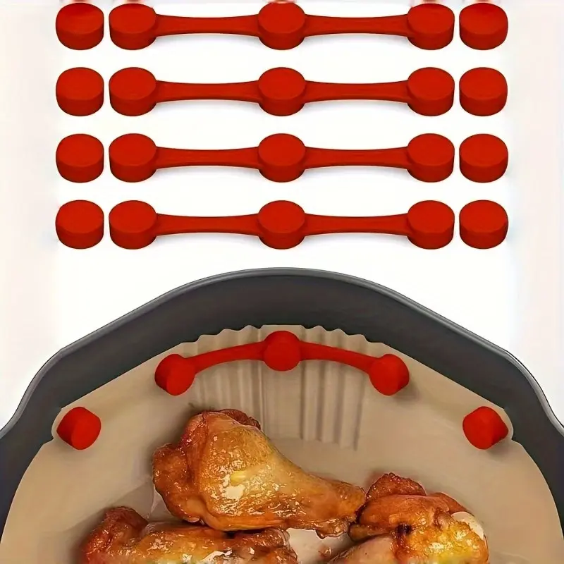 1 Set Air Fryer Magnet Silicone Buckle, Air Fryer Magnetic Silicone Clips, for Holding Down Air Fryer Parchment PaperHeat-Resistant Reusable Air Fryer Accessories