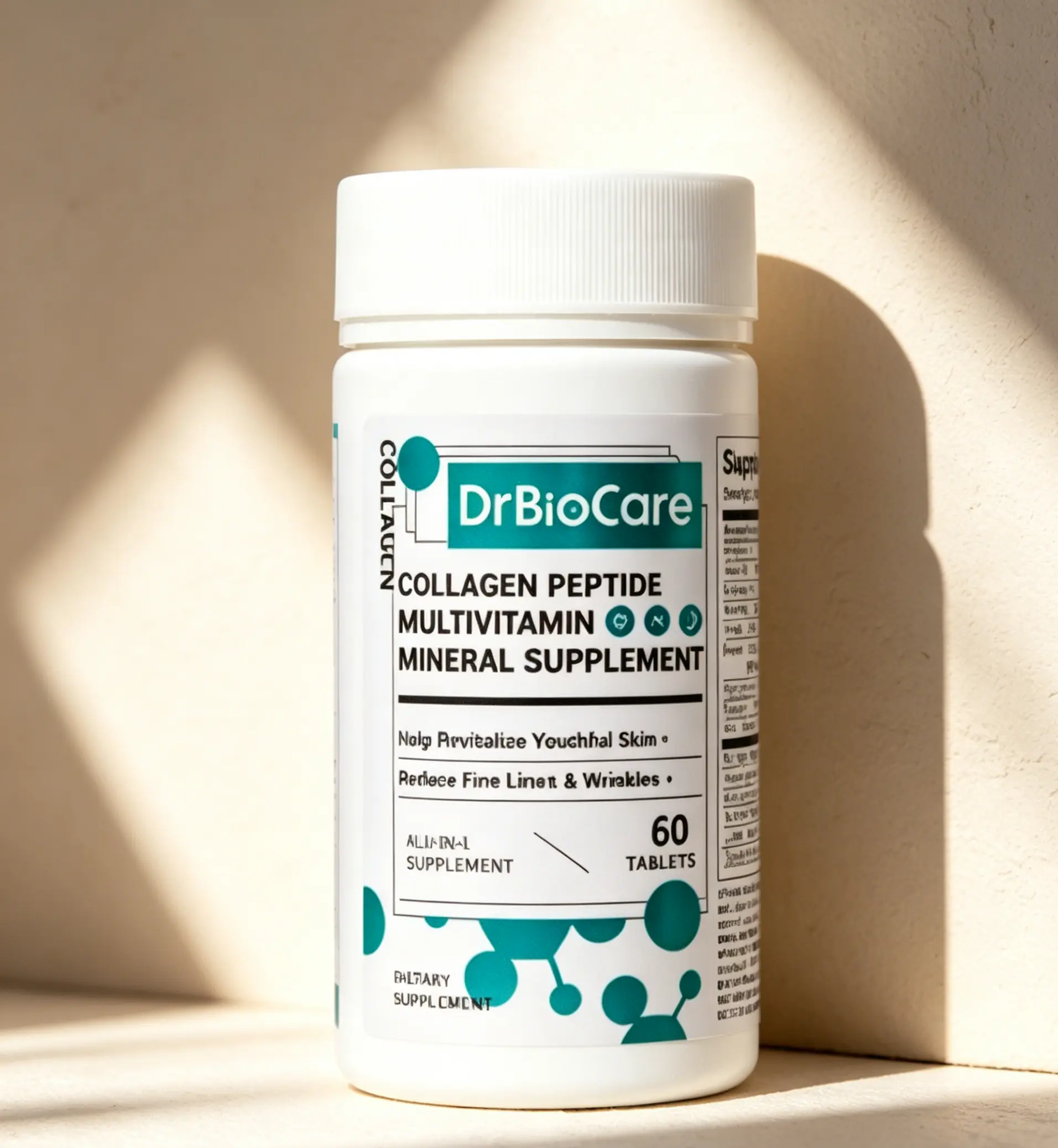 DrBioCare Beauty & Health Support Supplement, Collagen D3 Vitamin C Probiotics B Complex Multivitamins