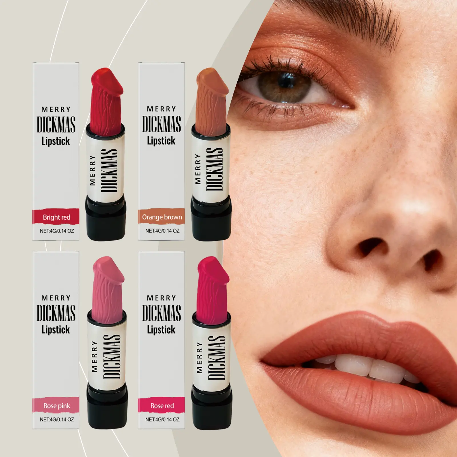 Christmas Secret Party Matte Lipstick Series - Silky Smooth Natural Color, Smudge-Resistant Cosmetic Lipstick, Makeup
