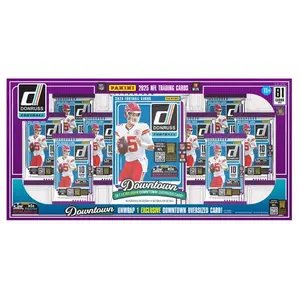 2025 Panini Donruss Football Sealed Bundle Box (1 Oversized Downtown Card And 8 Packs Per Box)