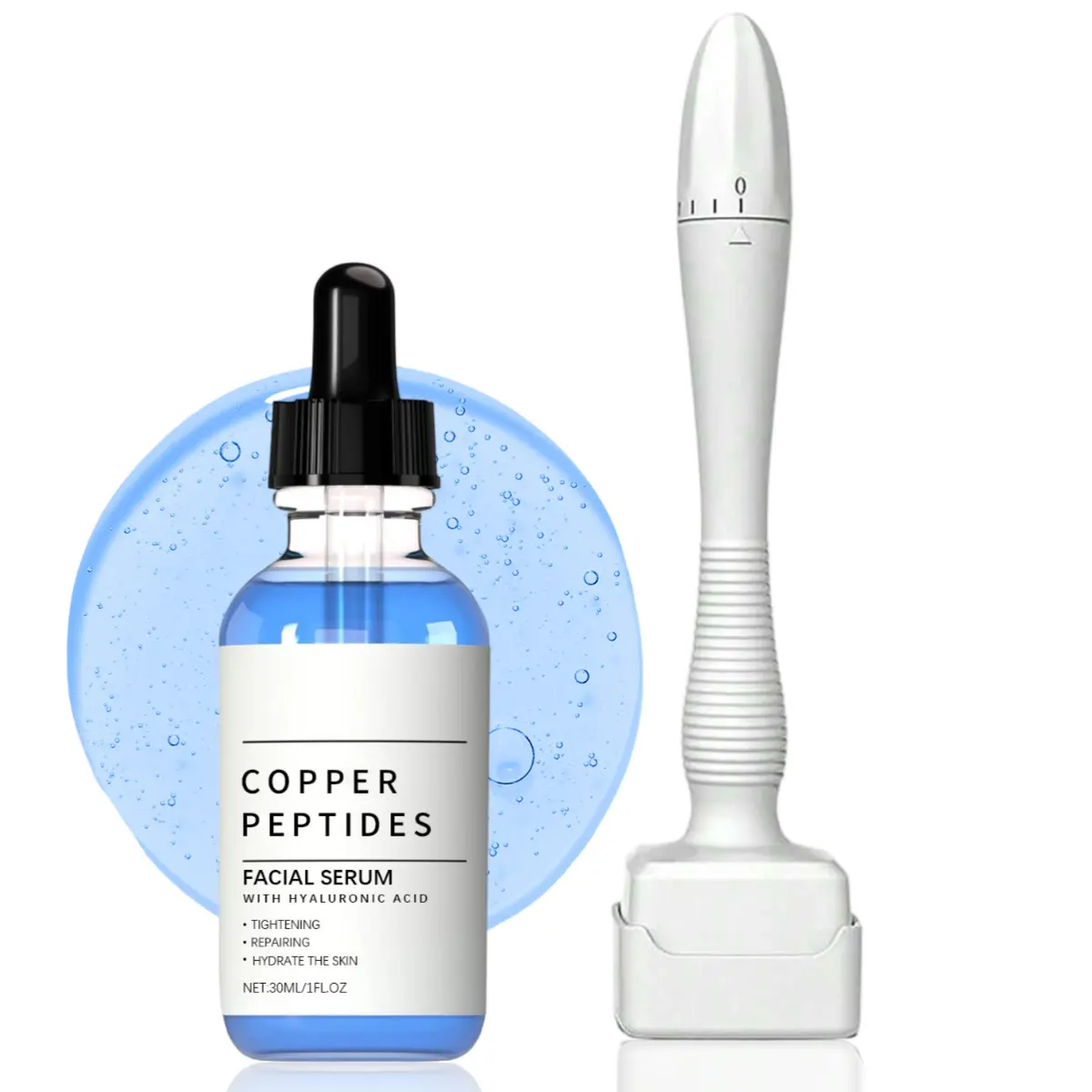GHK-Cu Copper Peptide Liquid Serum with Hyaluronic Acid, Moisturizer for Hydrating, Firming, Wrinkle-Smoothing, Pore Control, 30ml Fragrance-Free Vegan Cruelty-Free Skincare for All Skin Types