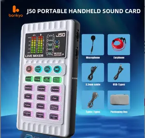 Bonkyo J50 Small Handheld Sound Card Set Audio Interface Portable microphones streaming equipment microphone iphone