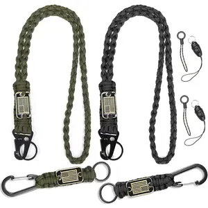 2/4PCS Heavy Duty Paracord Lanyard with Flag, Braided key lanyard for for men Long/Short 2/4PCS Heavy Duty Paracord Lanyard with Flag, Braided key lanyard for for men Long/Short