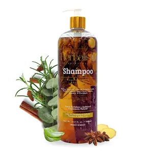 Viral Herbalista New Herbal Shampoo 1000 ml (33 fl oz), With Real Rosemary, Cinnamon, Anise, Clove, Aloe, Ginger & Eucalyptus, Fortalece Regenera Acelera Crecimiento, 100% Natural Handcrafted Botanical Hair Shampoo