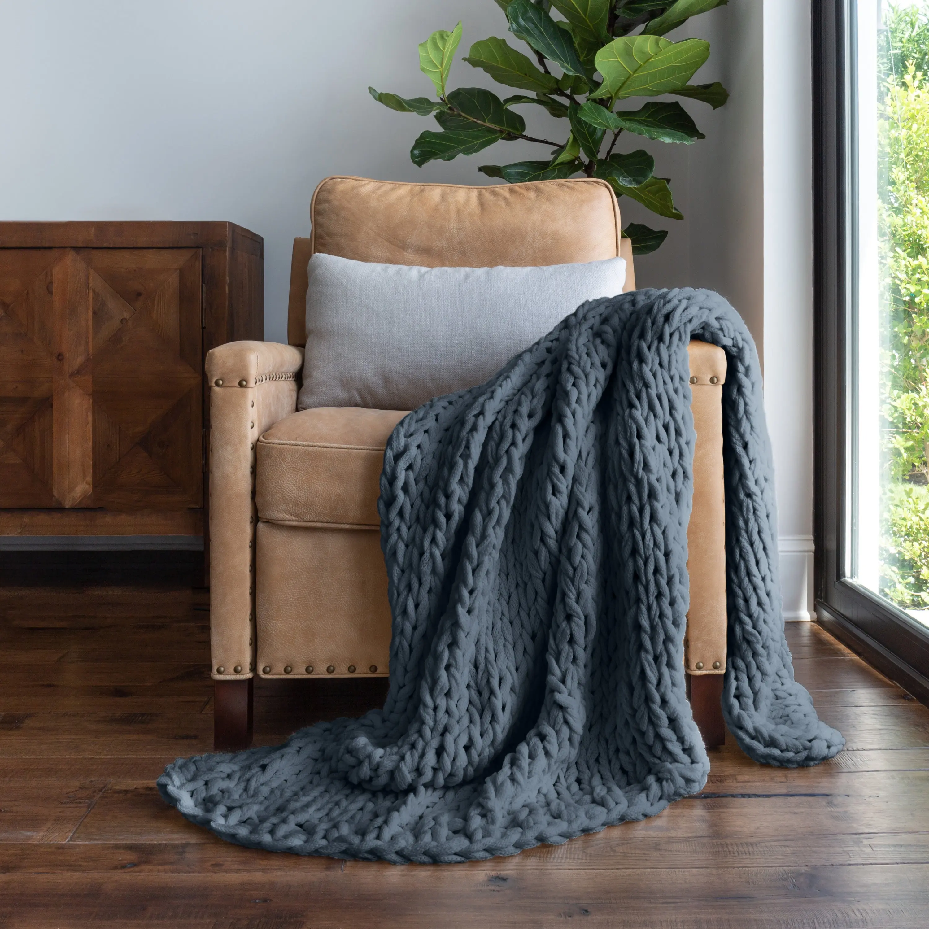 Chunky Knit Throw Blanket Chunky Knit Throw Blanket