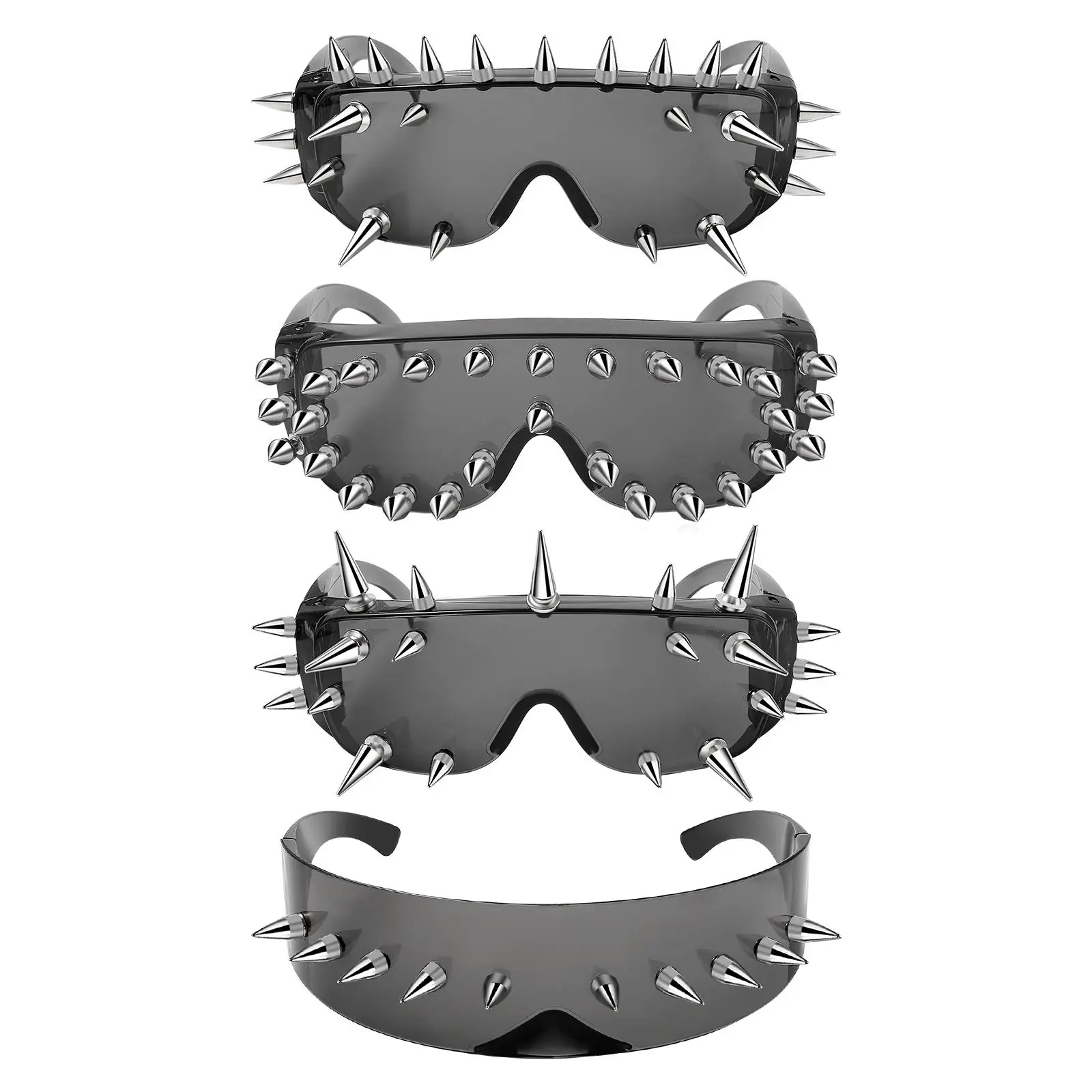 OIDEA Unisex Punk Style Spiked Studded Sunglasses - Lightweight, Comfortable Gothic Metal Rivet Y2K Eyewear with UV Protection, Rock Halloween Accessory for Motorcycle Parties, Aggressive Look Men's Fashion Item
