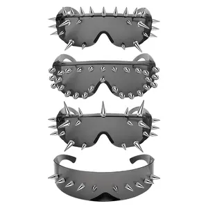 OIDEA Unisex Punk Style Spiked Studded Sunglasses - Lightweight, Comfortable Gothic Metal Rivet Y2K Eyewear with UV Protection, Rock Halloween Accessory for Motorcycle Parties, Aggressive Look Men's Fashion Item