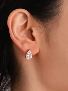 Ladies Ear Stud Set Zircon Geometric Heart Shaped Ear Plug Sleep Earrings Stainless Steel 18k Gold Plated Waterproof And Anti Allergy Small Light Exquisite And Versatile Accessory Earrings Jewelry