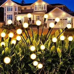 1/2Pcs Outdoor Solar Garden Lights, 6/8/10 LED Solar Lights for Yard, Path, Patio, Swaying Firefly Lights, Lawn Decorations as Holiday Gifts for Women