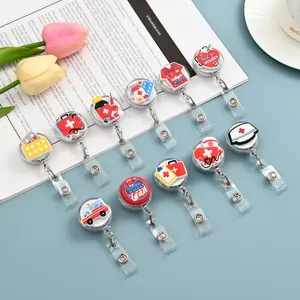 Expandable ID Holder Set, Nurse Badge Reel, Retractable Badge Reel, Includes 4 Card Cases & Permanent Pen Markers, Ideal for Nurses Doctors Medical Assistants Pharmacists
